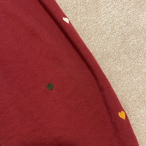 The Great. Cropped Size 3 (Large) Spiced Wine Joggers with hearts - Picture 4 of 8